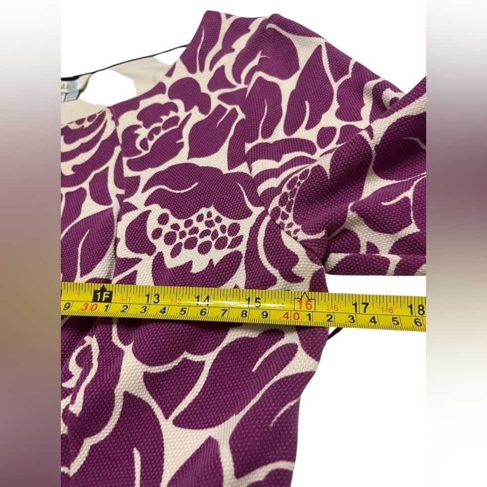 BODEN TEXTURED COTTON BLEND FLORAL LINDSEY PONTE DRESS Sz 10R - Picture 7 of 9